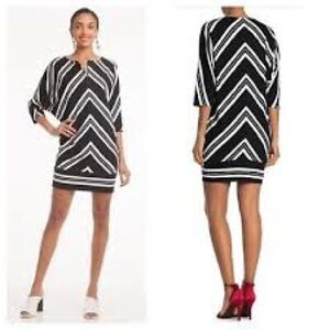 EUC Trina Turk Lush Life Chevron Knit Mini Shift Dress